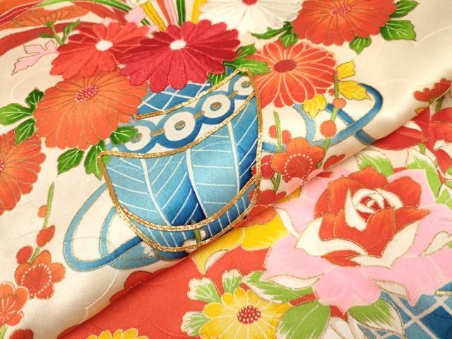 平和屋着物[]七五三 女の子 3歳 祝着 三つ身 長襦袢(半衿刺繍)・ 