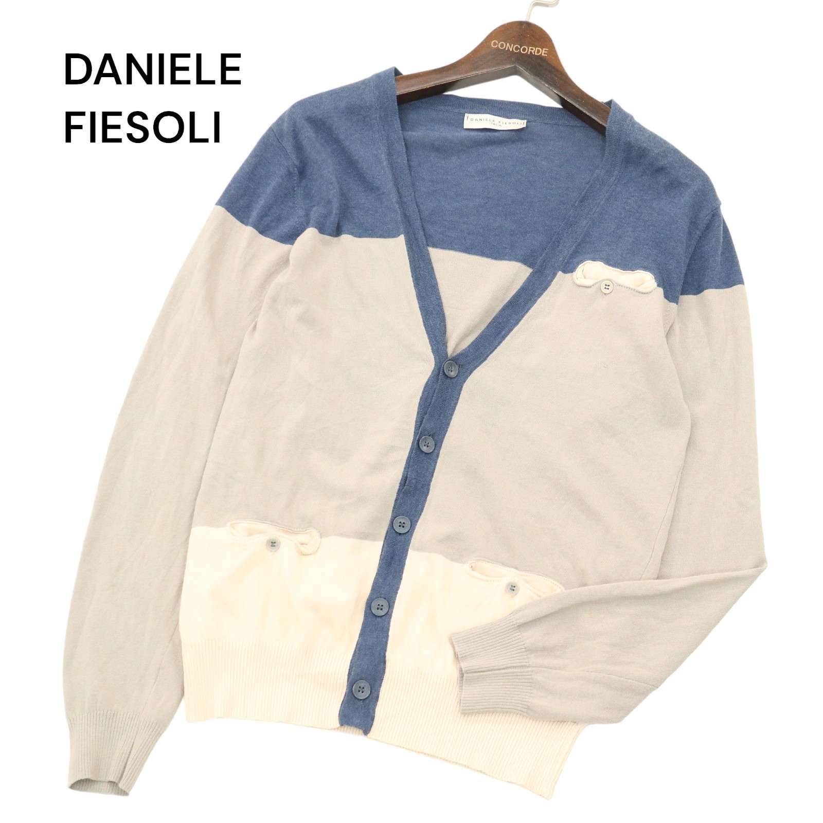 イタリア製☆ DANIELE FIESOLI ダニエレフィエゾーリ 切替 Vネック 