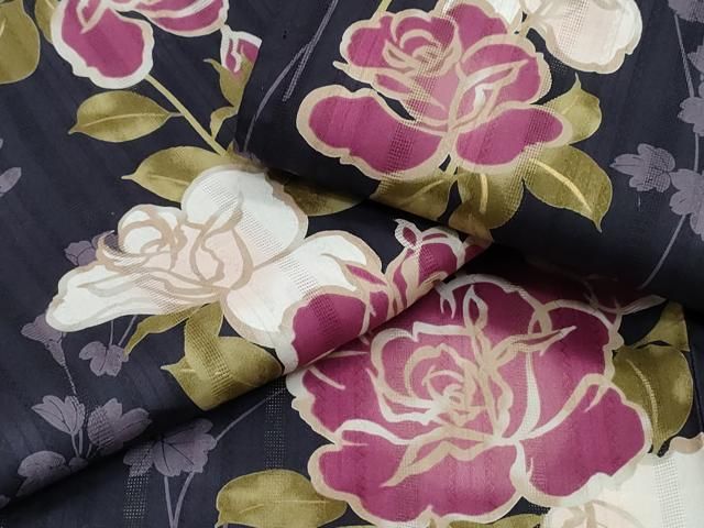 平和屋着物∴夏物 浴衣 薔薇 金彩 綿 CAAY4639ng