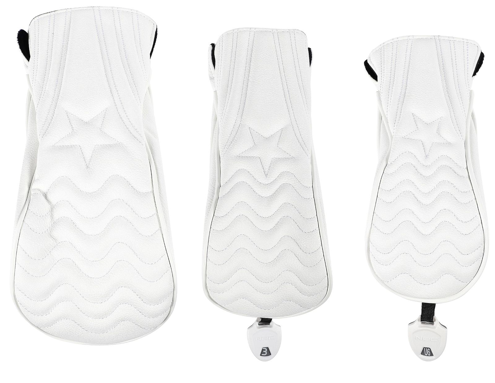 ゴルフヘッドカバー 白 ３点 ドライバー フェアウェイ ユーティリティ N2 ゴルフヘッドカバー 白 ３点セットドライバー フェアウェイウッド