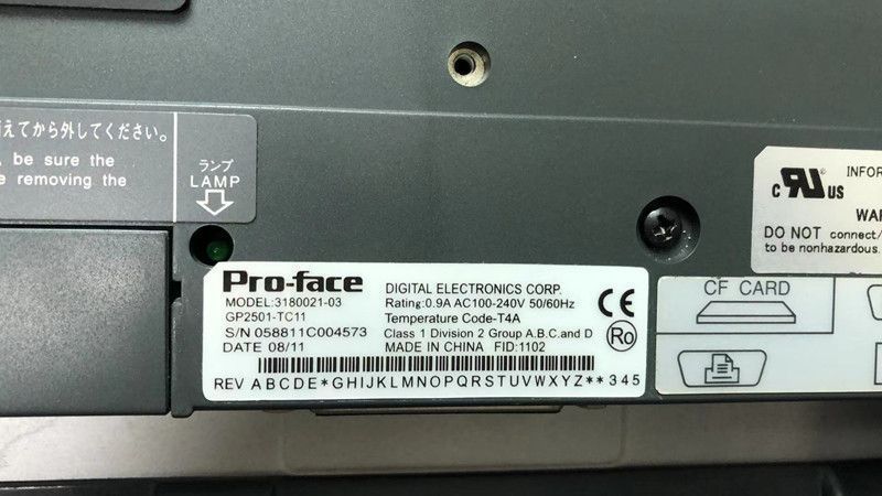 Pro-face　タッチパネル表示器　型式　3180021-03 タッチパネル表示器 Pro-face GP2501-TC11 3180021-03 プログラマブル