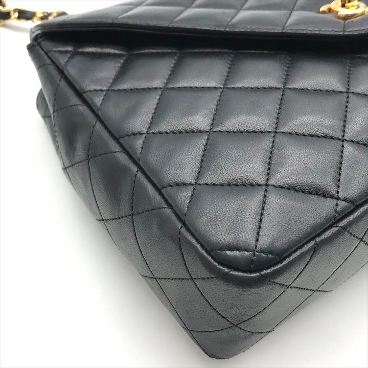 【美品】シャネル　マトラッセ　ラムスキン　バック付属ポーチ　ココマーク　ブラック CHANEL シャネル ココマーク マトラッセ ポーチ ブラック
