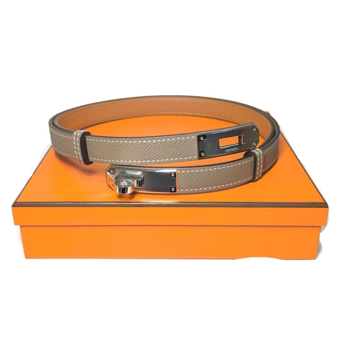 新品未使用】定価20万円HERMES ケリーベルト18 エトゥープ シルバー