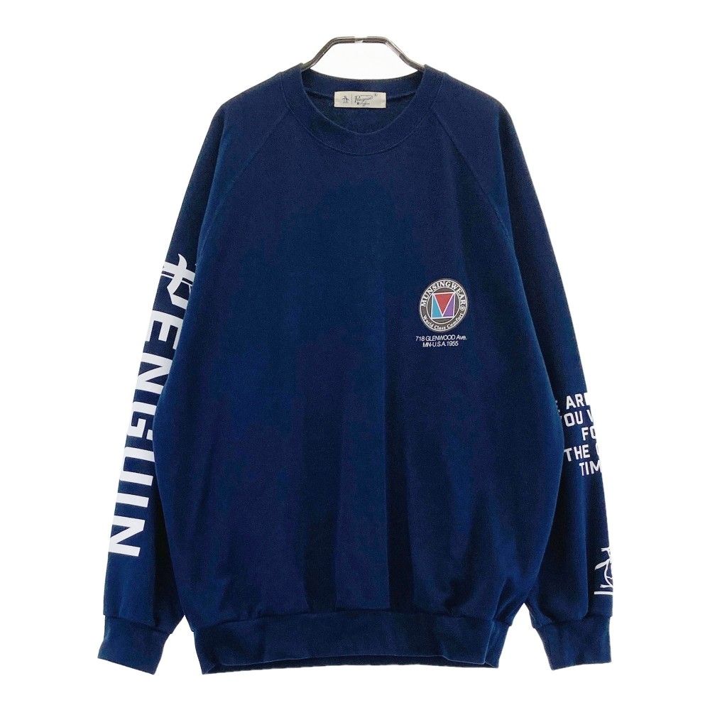 サイズ：XL MUNSING WEAR マンシングウェア 2024年モデル 長袖Tシャツ  ネイビー系 [240101433288] ゴルフウェア メンズ ストスト サイズ：XL MUNSING WEAR マンシングウェア 2024年モデル 長袖T