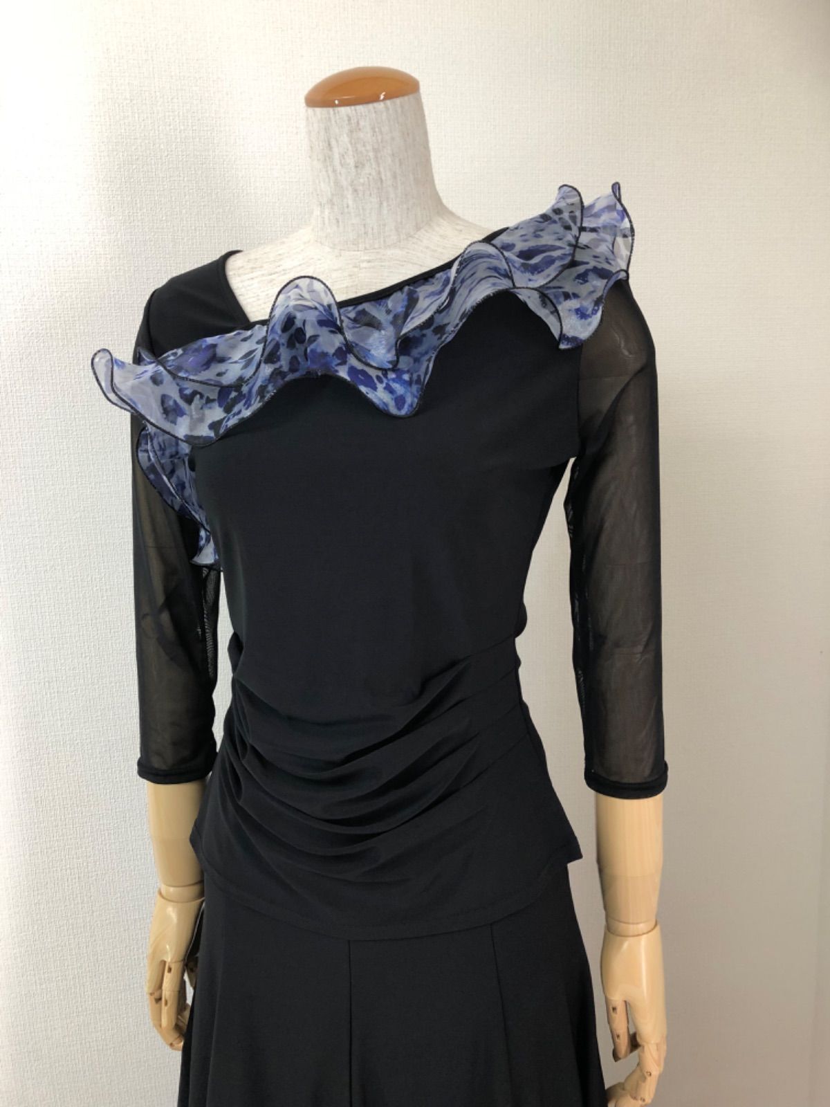 新品》社交ダンス オーガンジーミックス セットアップドレス