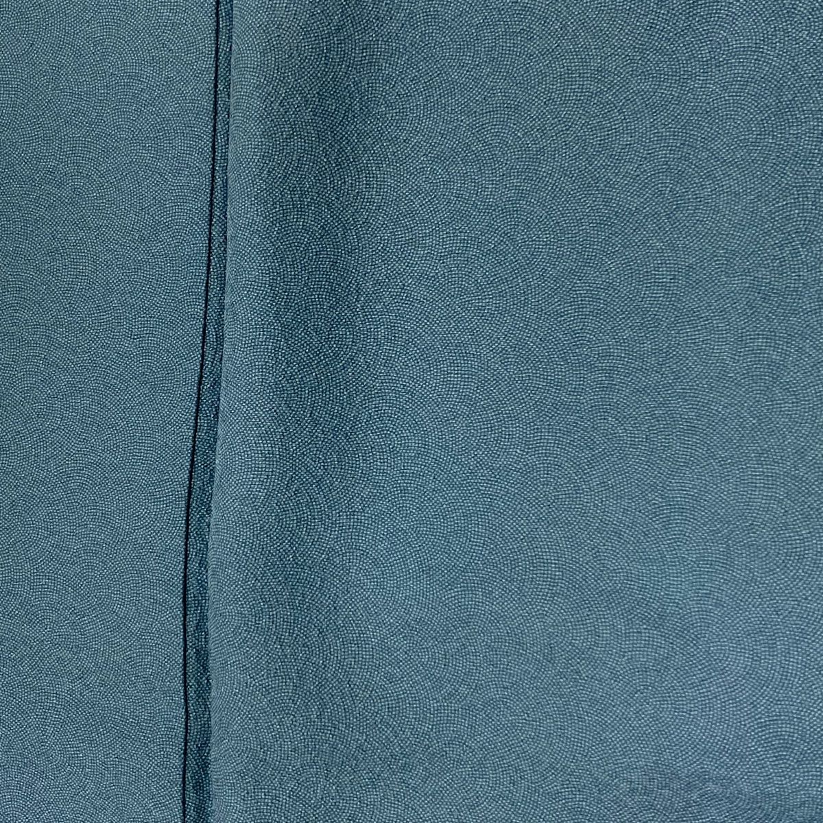 江戸小紋 身丈155.5cm 裄丈62cm S 袷 落款 鮫 青灰色 正絹 名品 一つ紋