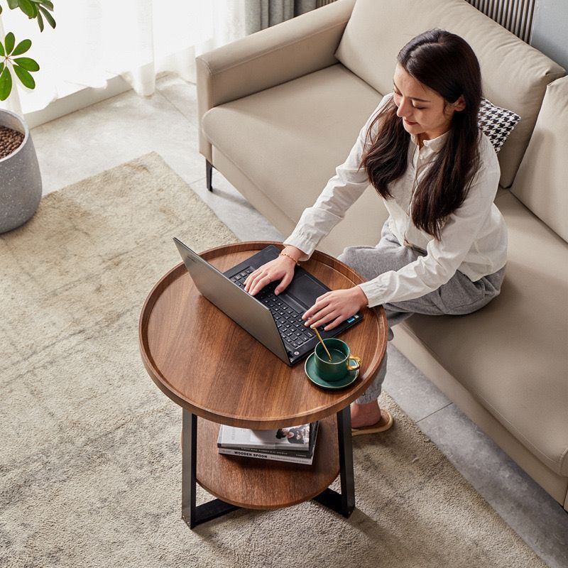 KIRORAN サイドテーブル キャスター付き ソファ ナイトテーブル ソフア ベッドの近くで使用をお勧めします 広い天板 パソコン コーヒーテーブル  多機能 省スペース インストールが簡単 質感良い ヴィーンテージ
