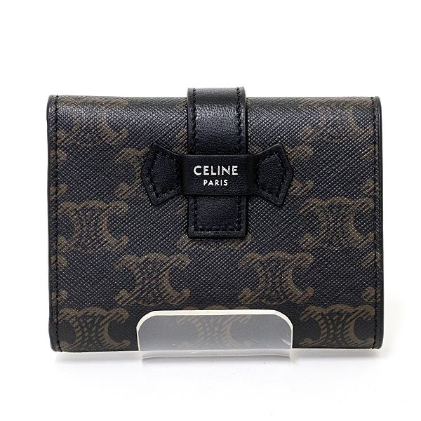 セリーヌ CELINE ファインストラップ付きウォレット トリオンフキャンバス & ラムスキン 三つ折り財布 10H482DB7.38SI 未使用品  - メルカリ