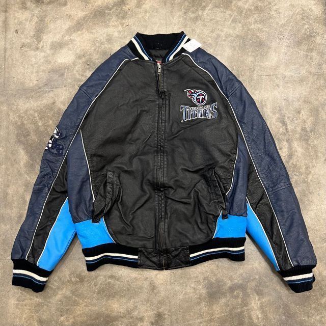 Tennessee Titans レザー ジャケット Men's JH Design Black Tennessee Titans Tonal All Leather Jacket