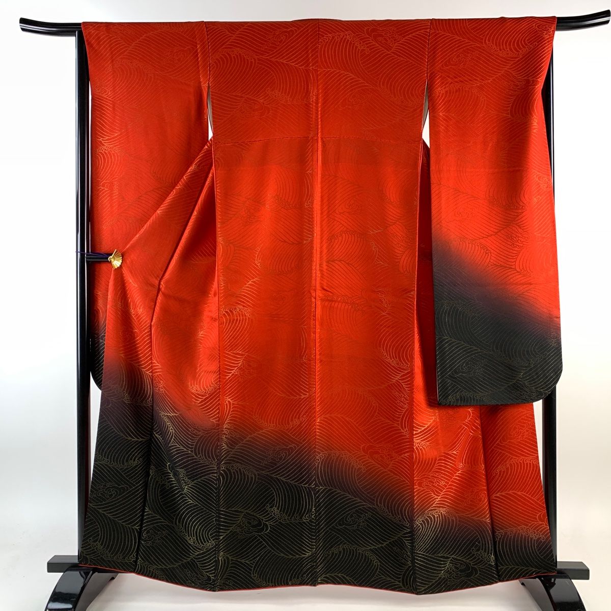 オンライン ストアファッション - 【中古】袋帯 正絹 深紫地に束ね熨斗文様 