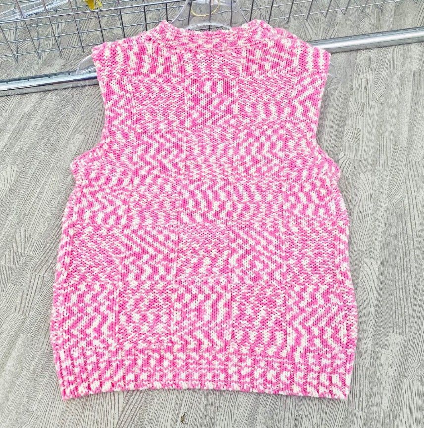 GANNI ピンク ロゴ ノースリーブニットベスト ♥大感謝セール♥ 特別