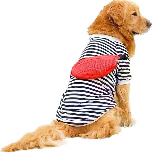 ペット用】大型犬用ペット服バッグ付きボーダーシャツ - メルカリ