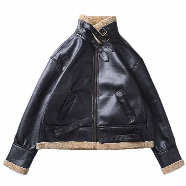 完璧すぎて可愛げがない レディース ライダースジャケット ハイネック レザージャケット ジャケット・アウター