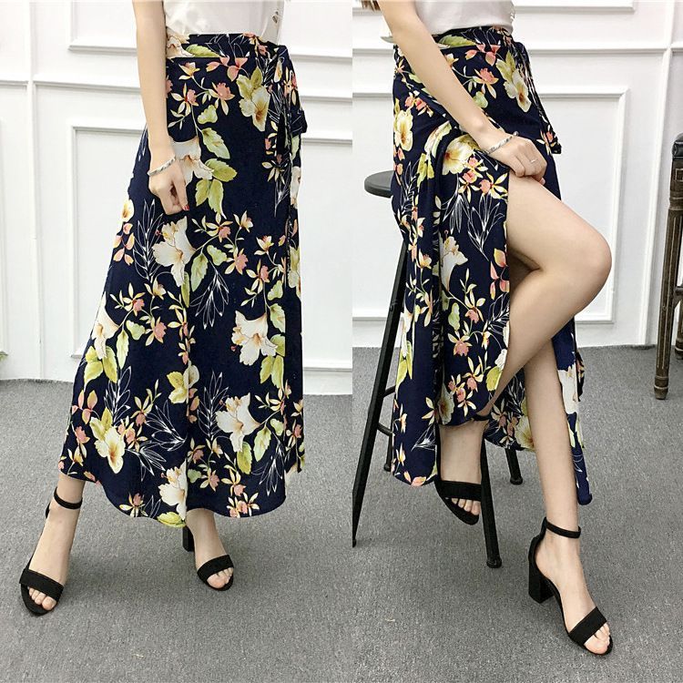 flower フレアシフォン ラップスカート K-085-5 巻きスカート