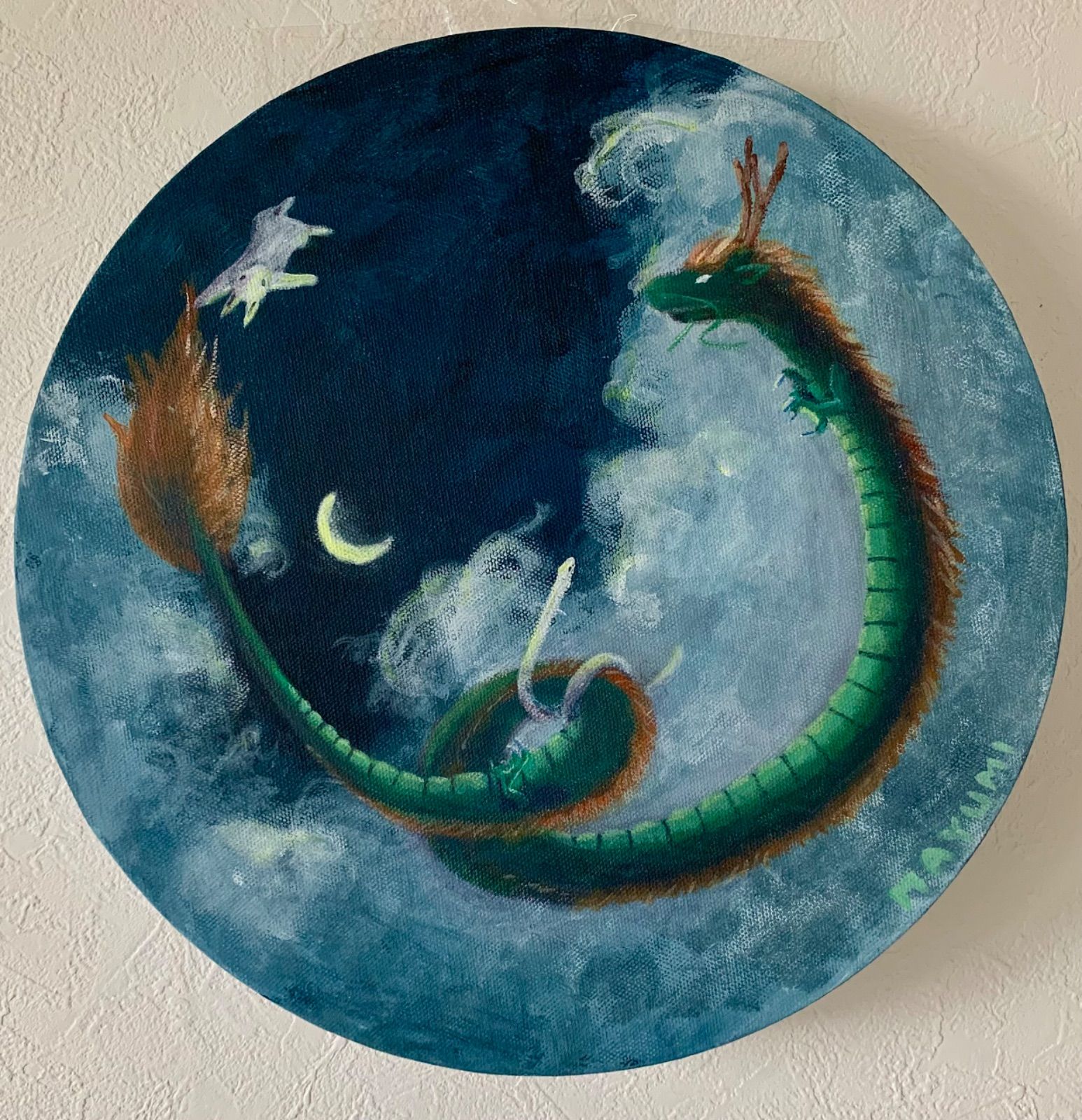 キャンバス絵画「三干支の戯れ・月夜Ⅲ」 キャンバス絵画「三干支の戯れ・月夜Ⅲ」 【公式通販】