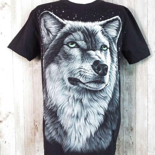 アニマルTシャツ】Sサイズ｜anial print wolf オオカミ 狼