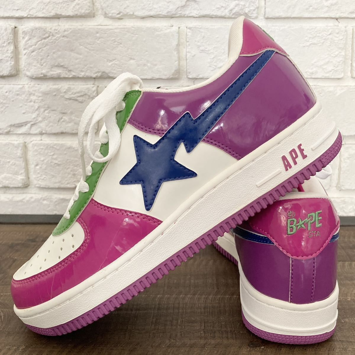 ☆観賞用☆ Fanta BAPESTA エナメル スニーカー 27cm a bathing