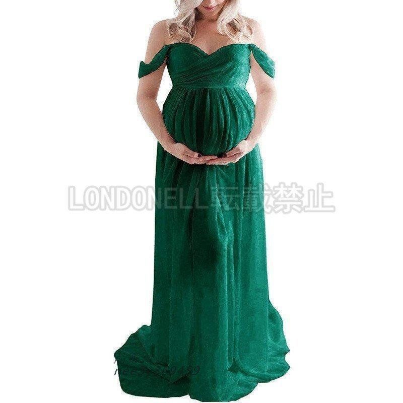 マタニティドレス妊婦マタニティフォトワンピースベアトップロングドレスウェディング妊婦服妊婦写真マタニティワンピース写真撮影記念