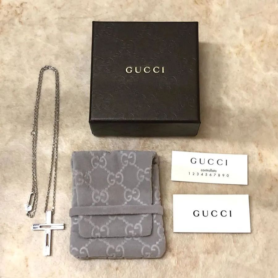 GUCCI グッチ カットアウト G クロス ネックレス シルバー 925 - メルカリ