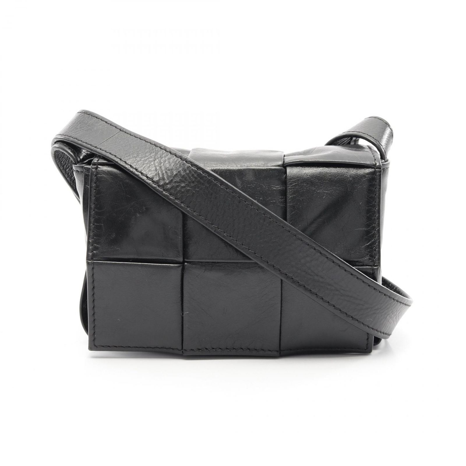 ボッテガヴェネタ BOTTEGA VENETA ショルダーバッグ CANDY キャンディ カセット ミニ バッグ 666688 ブラック レザー ミニショルダー レディース Used A