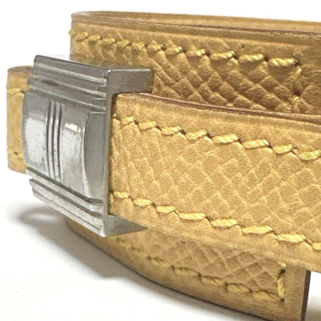 HERMES エルメス ブレスレット バングル アルテミス イエロー レザー
