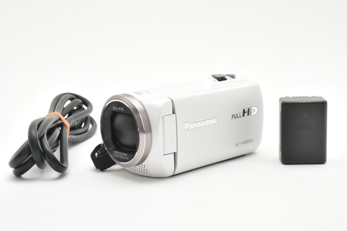 パナソニックHDビデオカメラV480MS 32GB 高倍率90倍ズーム ホワイト Panasonic ビデオカメラ パナソニック HDビデオカメラ V480MS 32GB 高