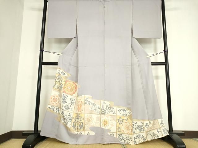 平和屋着物○豪華色留袖 駒刺繍 正倉院花文 金彩 正絹