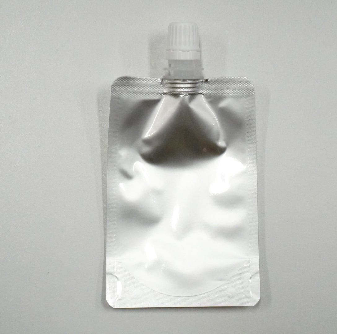 【アルミパウチ容器】内容量70ml ガゼット 袋 キャップ付 スタンドタイプ シンプル 無地 アロマ 遮光 化粧水 手作り 詰め換え 詰替