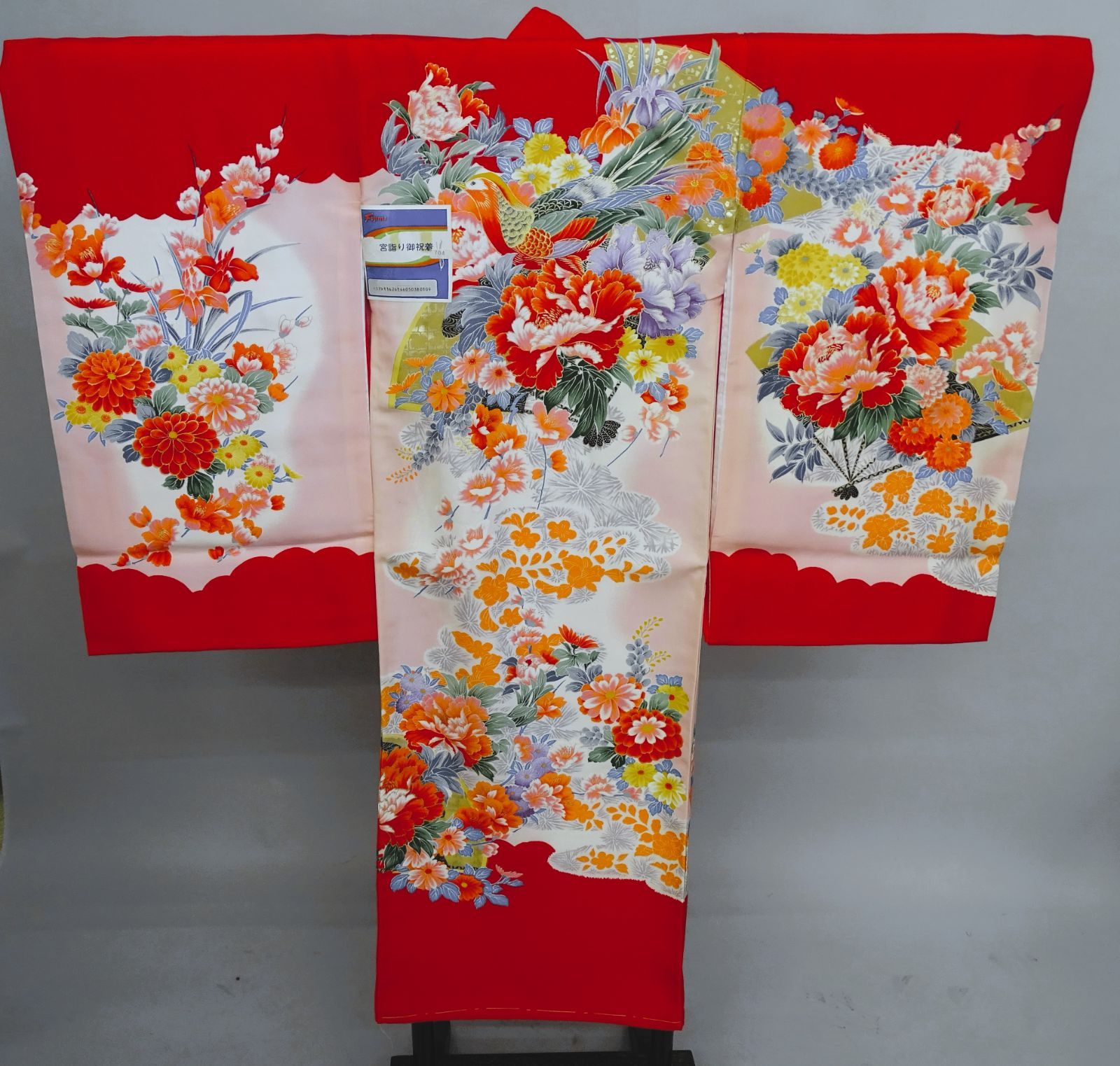 新品正絹産着祝着京友禅、本金、豪華友禅仕様、特選大将龍兜に祝い色紙虎古典創作品 正絹産着祝着京友禅、本金、豪華友禅仕様、特選大将龍兜に祝い色紙虎