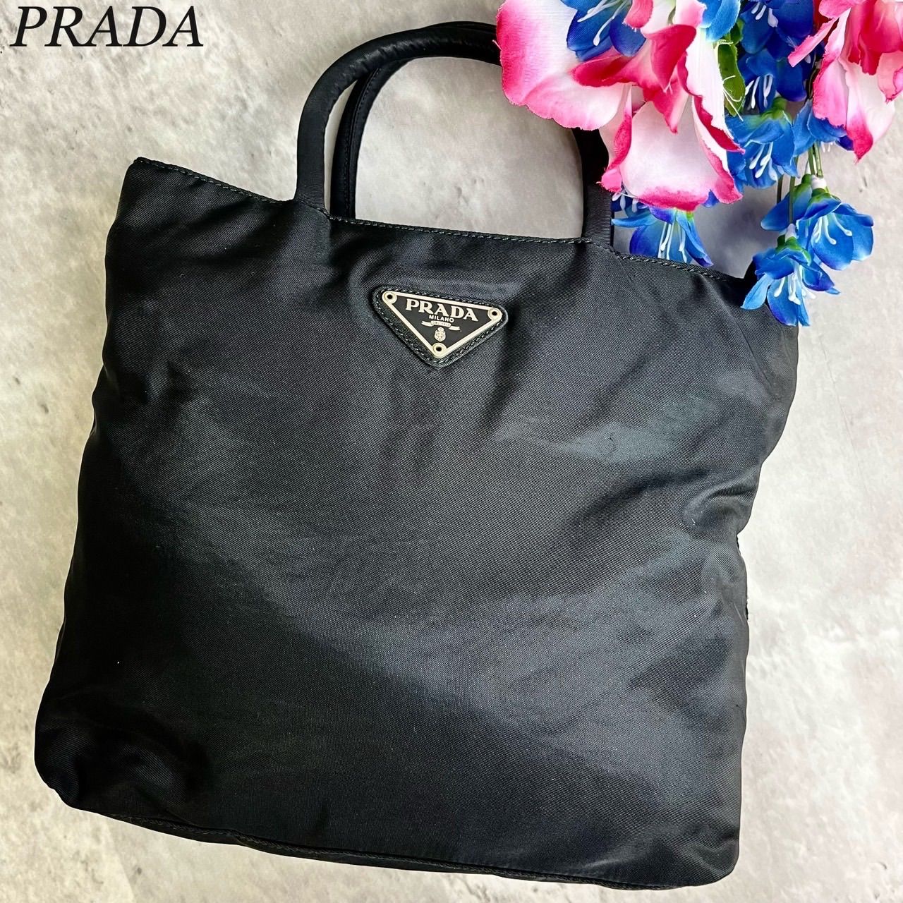 ✨美品✨ PRADA プラダ ハンドバッグ トートバッグ 三角ロゴ 