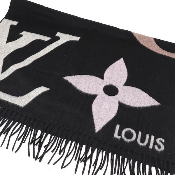 LOUIS VUITTON 大判ストール モノグラム ジャイアント グレー LOUIS