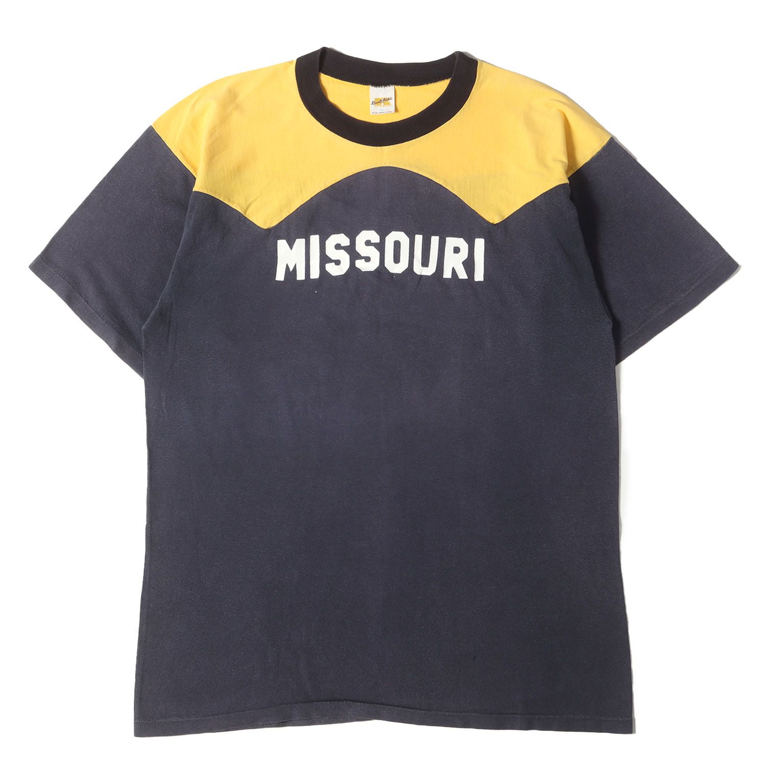 70s RUSSELL ATHLETIC 金タグ 無地 スウェットパーカー L ネイビー USA 