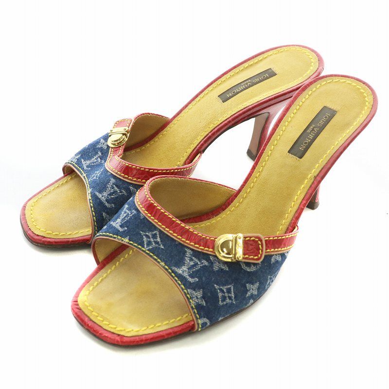 ルイヴィトン LOUIS VUITTON モノグラム デニム ミュール
