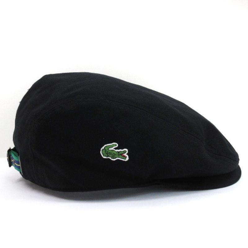 ラコステ LACOSTE ハンチング ロゴ コットン 黒 ブラック 59cm