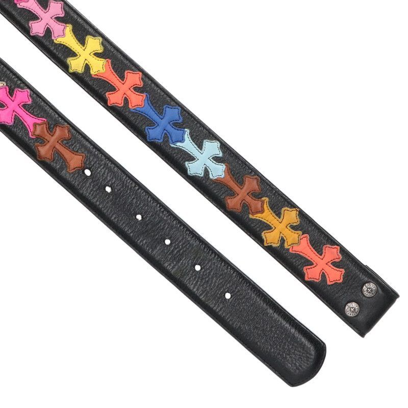 クロムハーツ（原本無） 1.5 STRAP スクロール レーベルリベッツ　ベルト クロムハーツ（原本無） 1.5inchスクロールレーベルリベット レザー