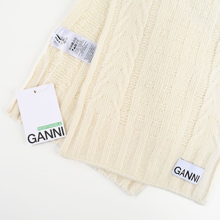 GANNI ガニー マフラー ケーブル編みマフラー A5113 A5364 レディース