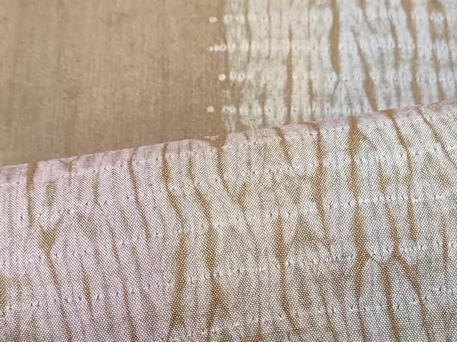 平和屋着物○全通柄袋帯 杢目絞り 抽象文様 正絹 逸品 未