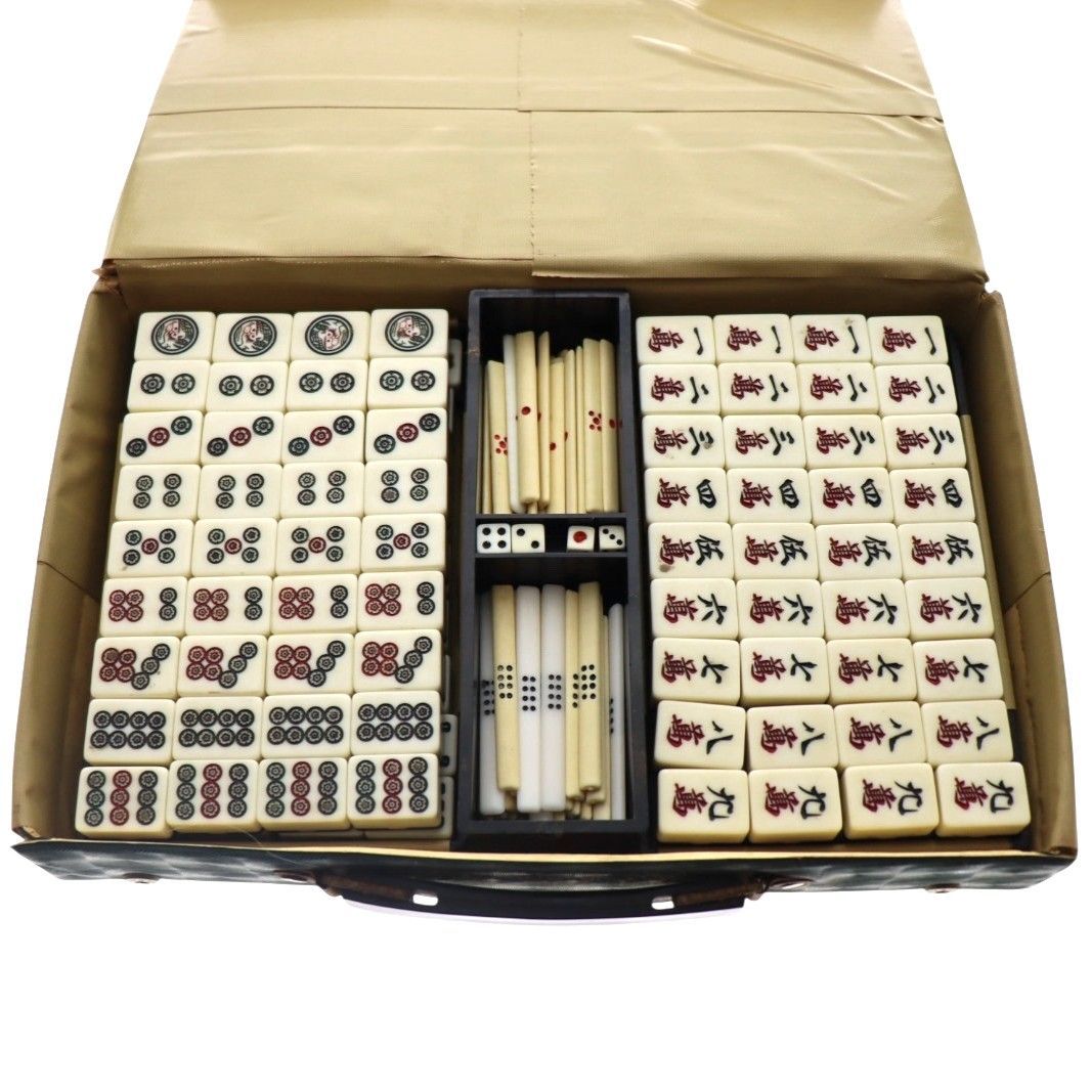 麻雀セット】麻雀牌 点棒 サイコロ セット ※ケース付き