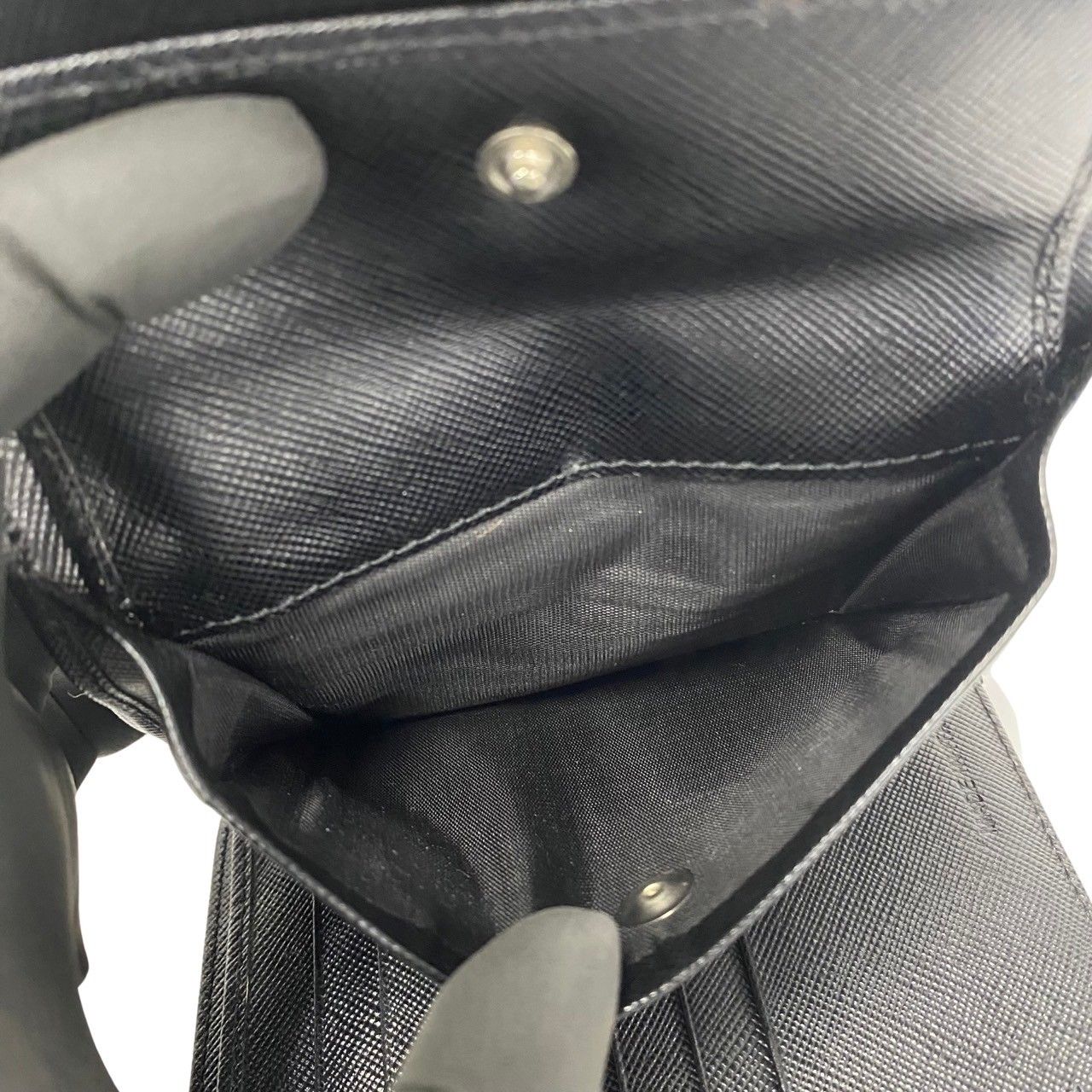 ほぼ未使用 希少品 PRADA プラダ 三角ロゴ 金具 ナイロン サフィアーノ