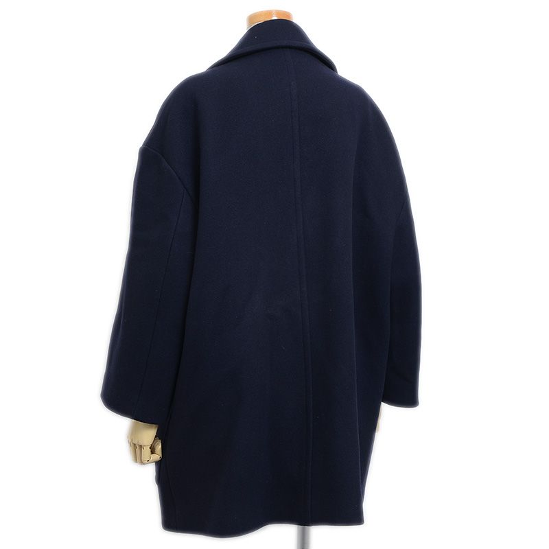 セリーヌ オーバーシルエット ルーズ ピーコート ウール ネイビー 2M7808
