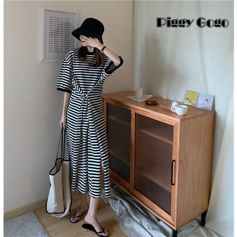 45rpmボーダーカットソーロングワンピース ワンピース ロング 2way ボーダー Tシャツワンピース レディース