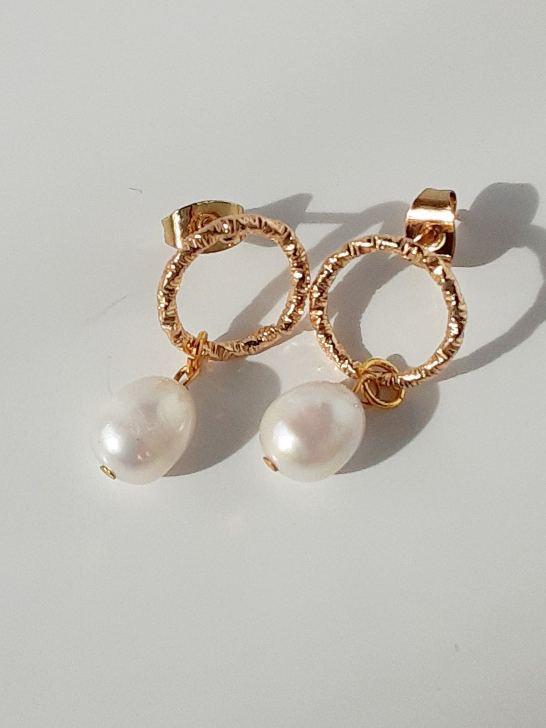 NO20 淡水パールスタッドピアス7mm・全長2.5cm
