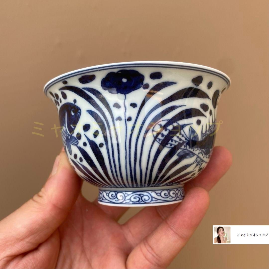 景徳鎮 元青花磁器魚藻紋懸停二才蓋碗 茶碗 煎茶器 景徳鎮 元青花磁器魚藻紋懸停二才蓋碗 茶碗 煎茶器 - メルカリ