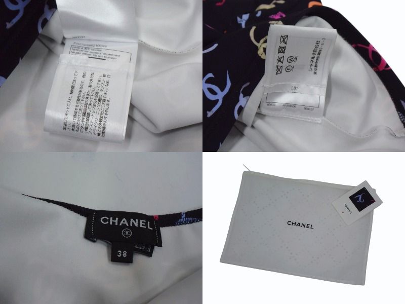 CHANEL - 新品未使用 CHANEL シャネル 24SS ココマーク キャミソール ブラック マルチカラー ラインストーン 38 P76775V69112 シルバー金具 中古 4b002940 新品未使用 CHANEL シャネル 24SS ココマーク キャミソール