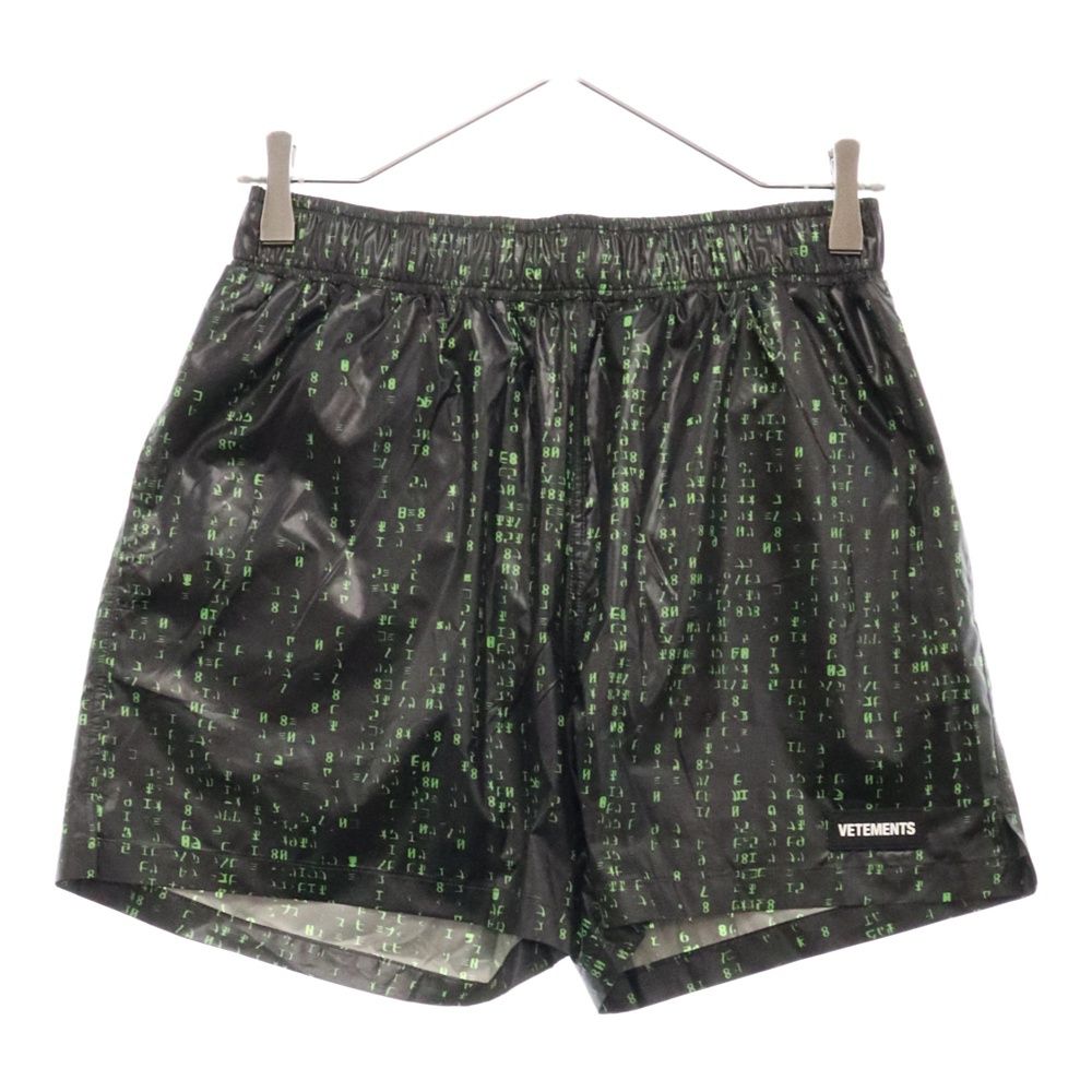 VETEMENTS (ヴェトモン) 22SS Green Code Print Swim Shorts グリーン 