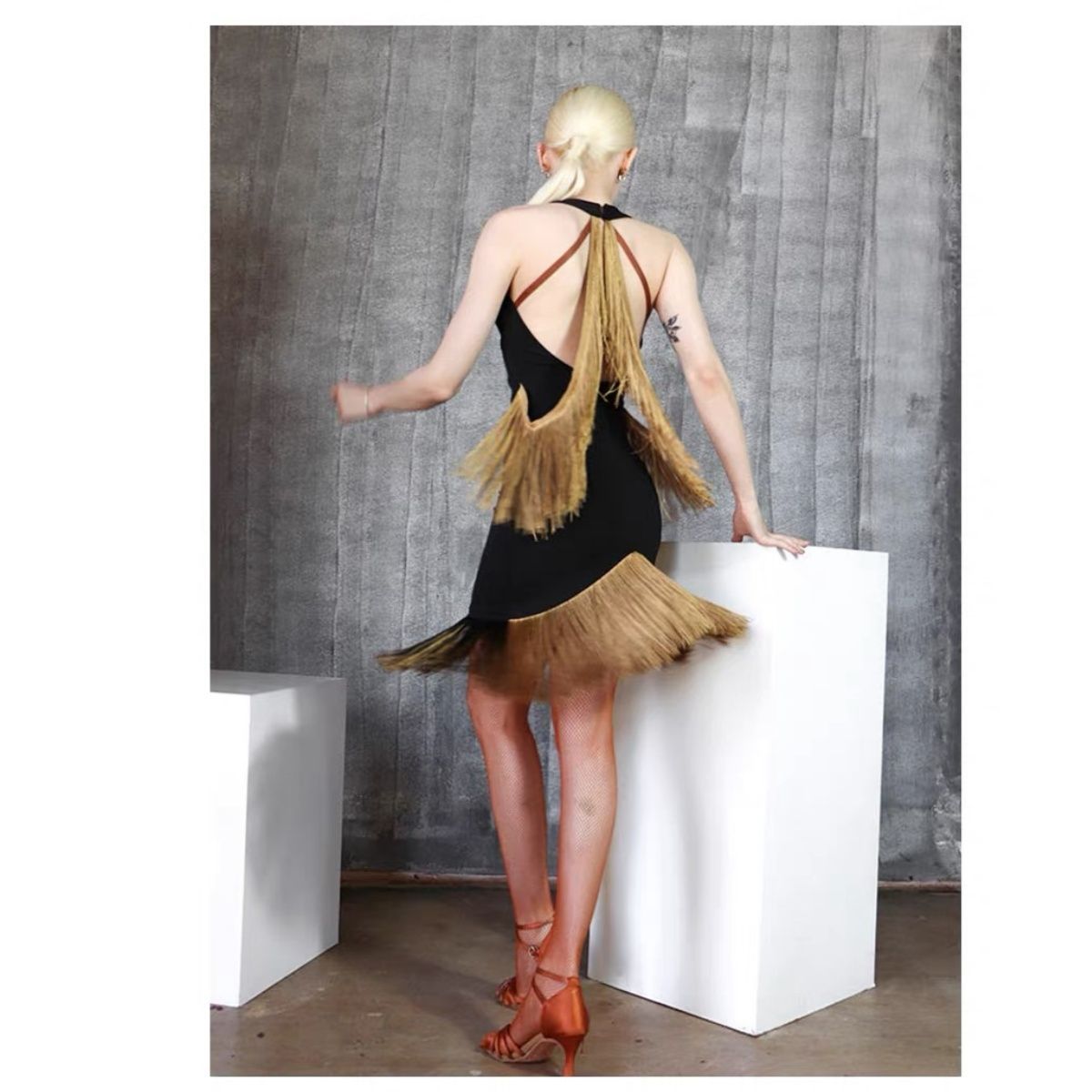 イズ ベリーダンスイズ ベリーダンス衣装 レディース セクシーオープンバック ラテンダンス フリンジドレス パフォーマンス 2カラー選択 衣装 レディース セクシーオープンバック ラテンダンス フリンジドレス パフォーマンス 2カラー選択