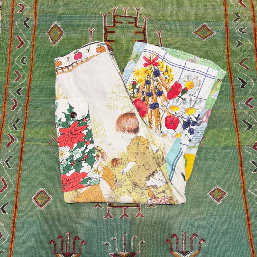 ハンドメイド 韓国生地タータンチェック 立ち襟ふんわりチュニック