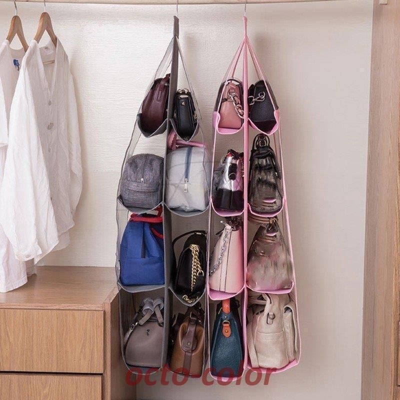 バッグ収納|クローゼット|かばんの型崩れ防止|ラック|カバン収納|吊り下げ式|壁掛け|四段２点セット