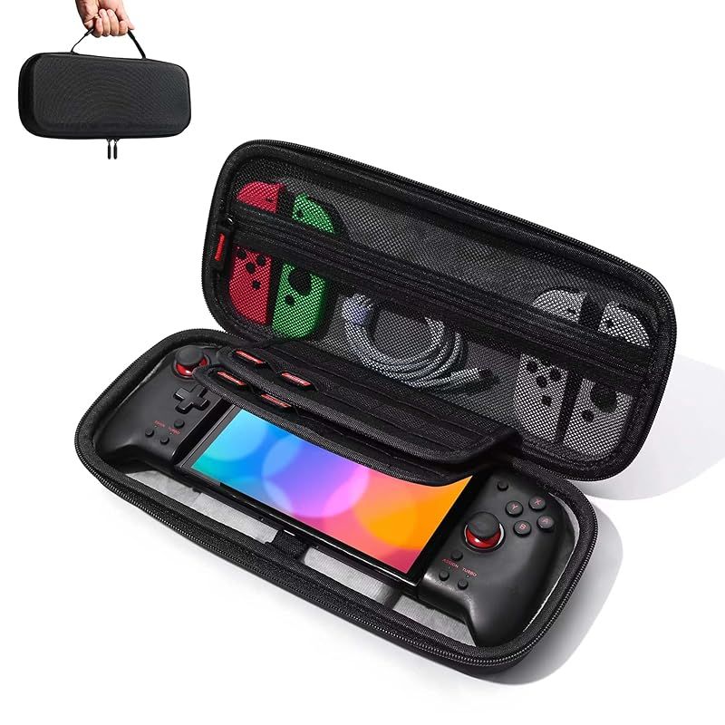 iofeiwak 収納ケース HORI グリップコントローラー/ROG ALLY 収納ケース for Nintendo Switch グリップコントローラー Switch HORI グリップコントローラー 収納ケース ハードケース 最大20枚ゲームカード収