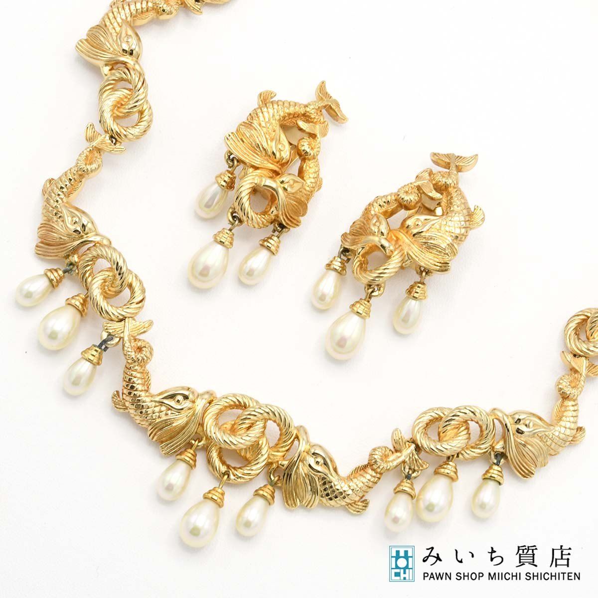 Christian Dior ディオール ゴールドフィッシュ イヤリング ネックレス